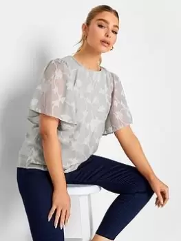 M&Co Angel Sleeve Blouse, Grey, Size 12, Women