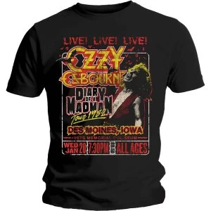 Ozzy Osbourne - Diary of a Madman Tour Mens X-Large T-Shirt - Black