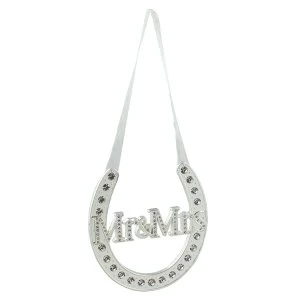 Amore Silver Plated Mr & Mrs Horse Shoe