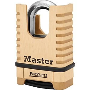 Master Lock Proseries 1177D 4 Digit Resettable Shrouded Shackle Padlock Brass 57mm
