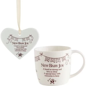 Said with Sentiment Ceramic Mug & Heart Gift Sets New Baby Joy