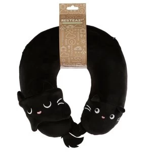 Relaxeazzz Feline Fine Cat Plush Memory Foam Travel Pillow & Eye Mask Set