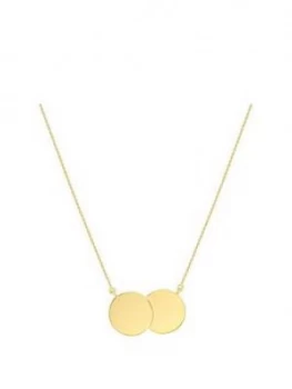 Love Gold 9Ct Yellow Gold Double Disc Adjustable Necklace