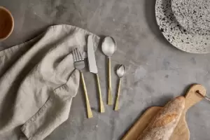 Nkuku Usa Cutlery Set Set Of 16 Tableware Gold Fork 21.5 cm/Knife 23.5 cm/Dessert Spoon 20 cm