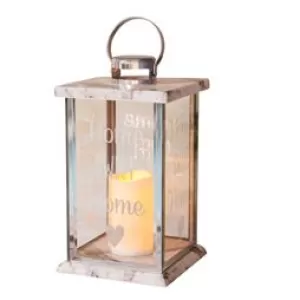 HESTIA Metal Lantern With LED Candle - Home 32cm