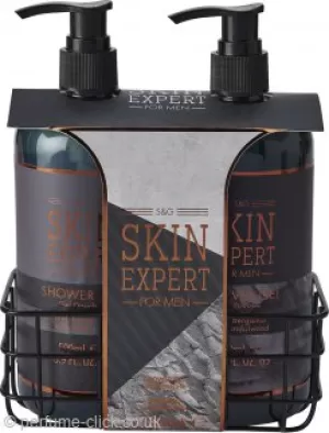 Style & Grace Skin Expert Shower Duo - 500ml Shower Gel, 500ml Shampoo, Basket