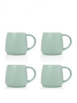 Sabichi Set Of 4 Green Matt Stoneware Mugs