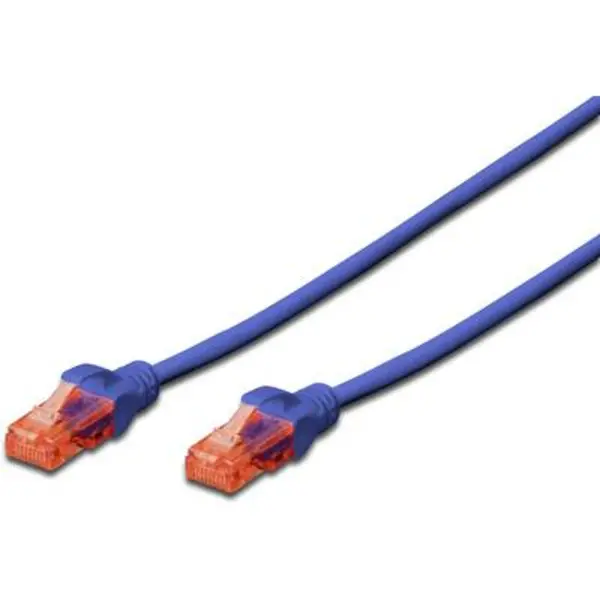 Digitus Digitus DK-1617-050/B-BU RJ45 Network cable, patch cable CAT 6 U/UTP 5m Blue Flame-retardant, Halogen-free, Unshielded DK-1617-050