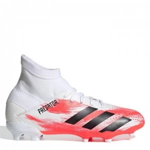 adidas 20.3 Junior FG Football Boots - White/PopOrange