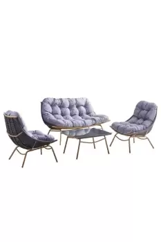 'Rattan' Outdoor Furniture Sofa Set 4 PCs