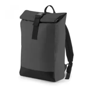 BagBase Reflective Roll Top Backpack (One Size) (Black Reflective)