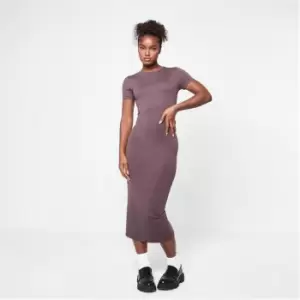 Missguided Basic Jersey Midaxi Dress - Brown
