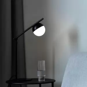 Contina Indoor Living Dining Office Metal Table Lamp in Black (Diam) 10cm
