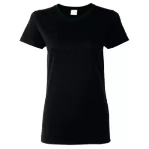 Gildan Ladies/Womens Heavy Cotton Missy Fit Short Sleeve T-Shirt (S) (Black)