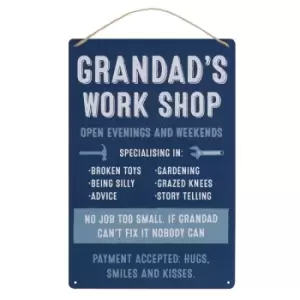 Grandad's Work Shop Metal Plaque