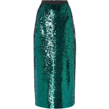 Linea Sequin Pencil Skirt Green 8 - Green