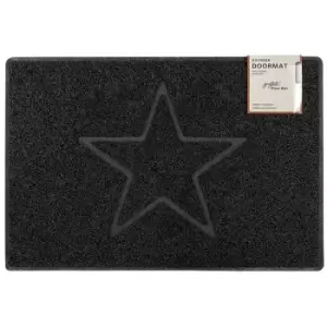 Star Large Embossed Doormat in Black - size Large (90*60cm) - color Black