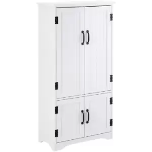 Accent Floor Storage Cabinet Kitchen Cupboard with 2 Large Doors - White - Homcom