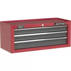 605 x 260 x 250mm red 3 Drawer mid-box Tool Chest Lockable Storage Unit Cabinet