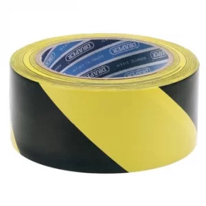 Draper 33M x 50mm Black and Yellow Adhesive Hazard Tape Roll