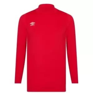 Umbro Long Sleeve High Neck Base Layer Top Mens - Red