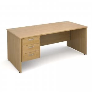 Maestro 25 PL Straight Desk With 3 Drawer Pedestal 1800mm - OAK Panel