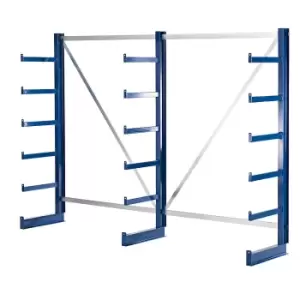 eurokraft pro shelf unit length 2700 mm, shelf unit length 2700 mm, single sided, gentian blue