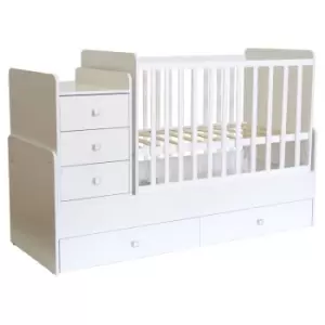 Kidsaw Kudl Cot bed Simple 1100 with drawer unit, white