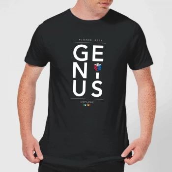 Genius Rubik's Black Mens T-Shirt - Black - L - Black