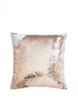 Tess Daly Sequin Rose Gold Cushion