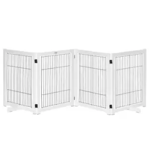 Pawhut 4 Panel Freestanding Pet Safety Barrier 4 Pannel - White