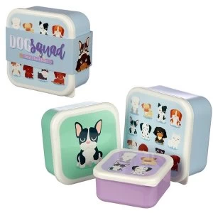 Dog Squad Design Set of 3 Plastic Lunch Box