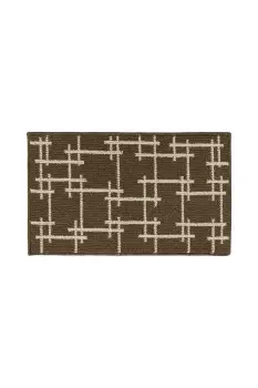 JVL Vector Brown Indoor Machine Washable Doormat 50 x 80cm - wilko