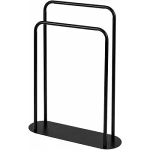 Aspen Freestanding Black Double Towel Stand - Black