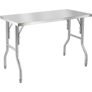 Vevor - Commercial Worktable Workstation 48 x 24" Folding Commercial Prep Table, Heavy-duty Stainless Steel Folding Table with 661 lbs Load,
