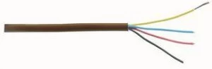 CQR Brown 0.182mm 4 Core 2 Pair Round Professional Copper PVC Intruder Burglar Alarm Security Cable - 50 Meter