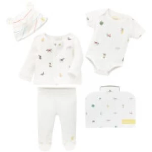 Joules Baby My First Outfit Pack - White Farm Print (4 Piece Set) - 0-3 months