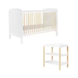 Ickle Bubba Coleby Classic Cot Bed and Open Changer - Scandi White