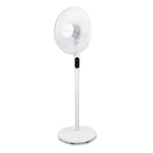 electriQ 16" Low Energy Quiet DC Pedestal Floor and Table Fan with Remote Control Timer and Oscillation Functio