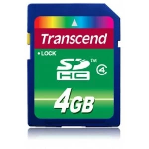Transcend 4GB Secure Digital High Capacity Flash Card Class 4 TS4GSDHC4