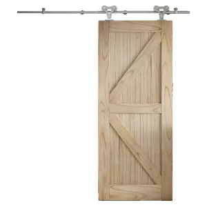 JELD-WEN Mindi Framed Ledged and Braced Unfinished Internal Sliding Barn Door - Elegant Track