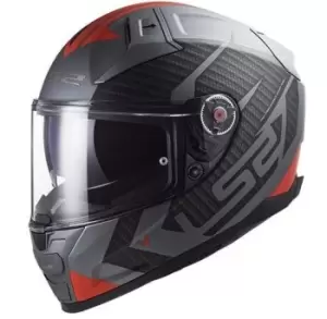 LS2 FF811 Vector II Splitter Matt Titanium Red Full Face Helmet S
