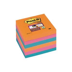 Post it Super Sticky 76 x 76mm Repositionable Notes Assorted Colours