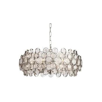 Endon Collection Lighting - Endon Lighting Marella - Pendant Bright Nickel Plate & Clear Glass 6 Light Dimmable IP20 - E14