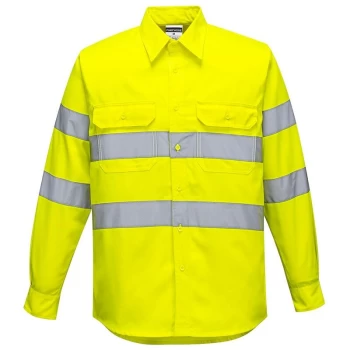 E044YERS - sz S Hi-Vis Shirt Workwear - Yellow - Portwest