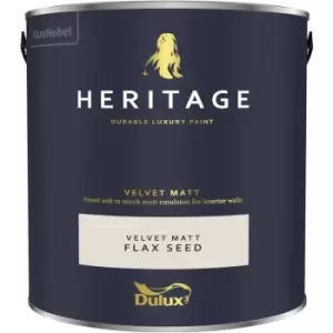 Dulux Heritage Velvet Matt Flax Seed Matt Emulsion Paint 2.5L