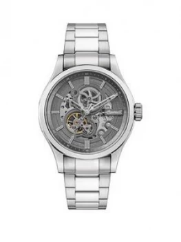 Ingersoll Ingersoll Armstrong Grey And Silver Detail Skeleton Automatic Dial Stainless Steel Bracelet Watch