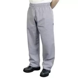 BonChef Check Baggy Mens Chef Trousers (XS) (Black/White)