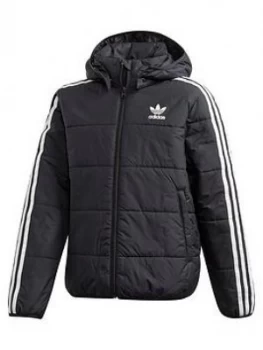 Boys, adidas Originals Childrens Padded Jacket - Black, Size 7-8 Years