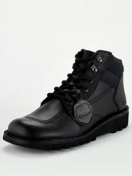 Kickers Hi Flex Leather Boot - Black, Size 9, Men